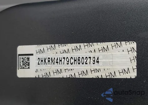 2012 Honda Cr-V Ex-L z USA, uszkodzony, nr VIN 2HKRM4H79CH602794